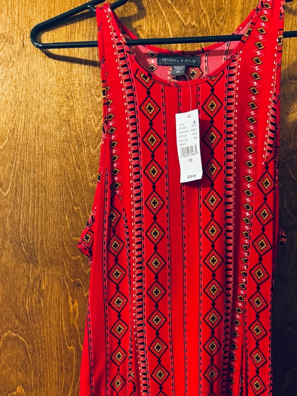 PacSun Red Geometric Print Mid Thigh Dress/Kendall and Kylie